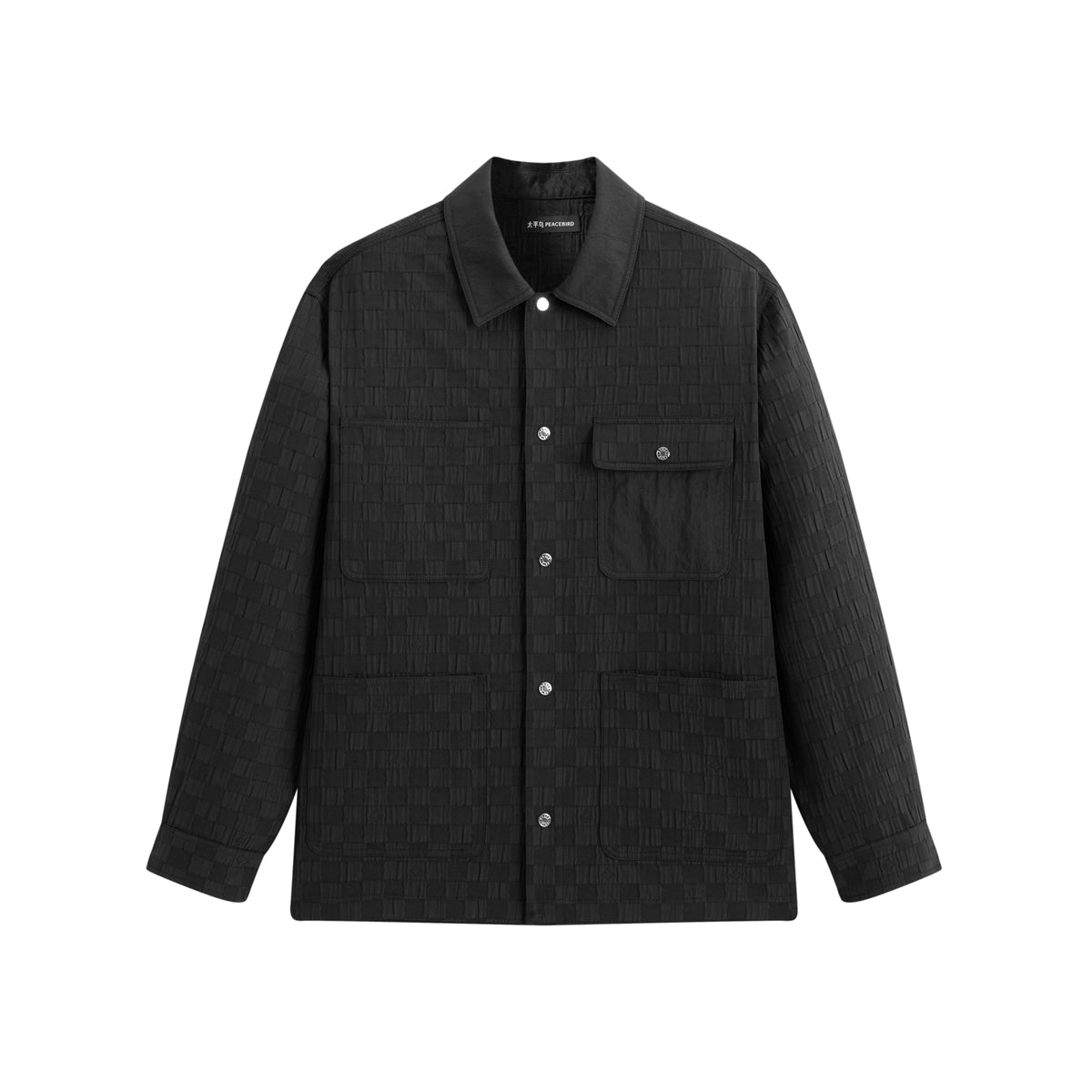 Men's Relaxed Checkerboard Jacquard Shirt