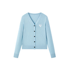 Women's Short V-Neck Embroidered Cardigan
