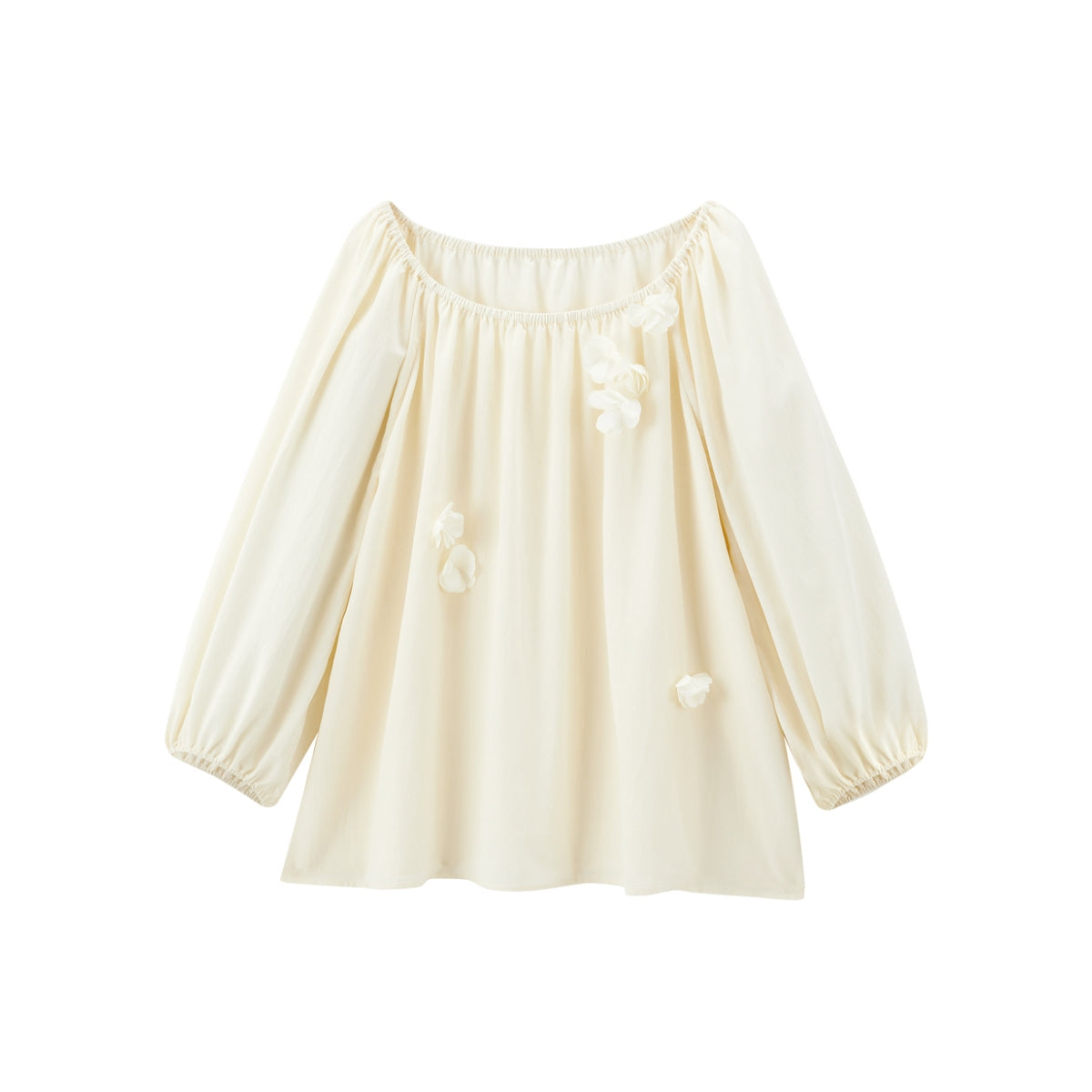 Women's Applique Lantern Sleeve Blouse
