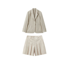 Women's Casual Linen Blazer Set