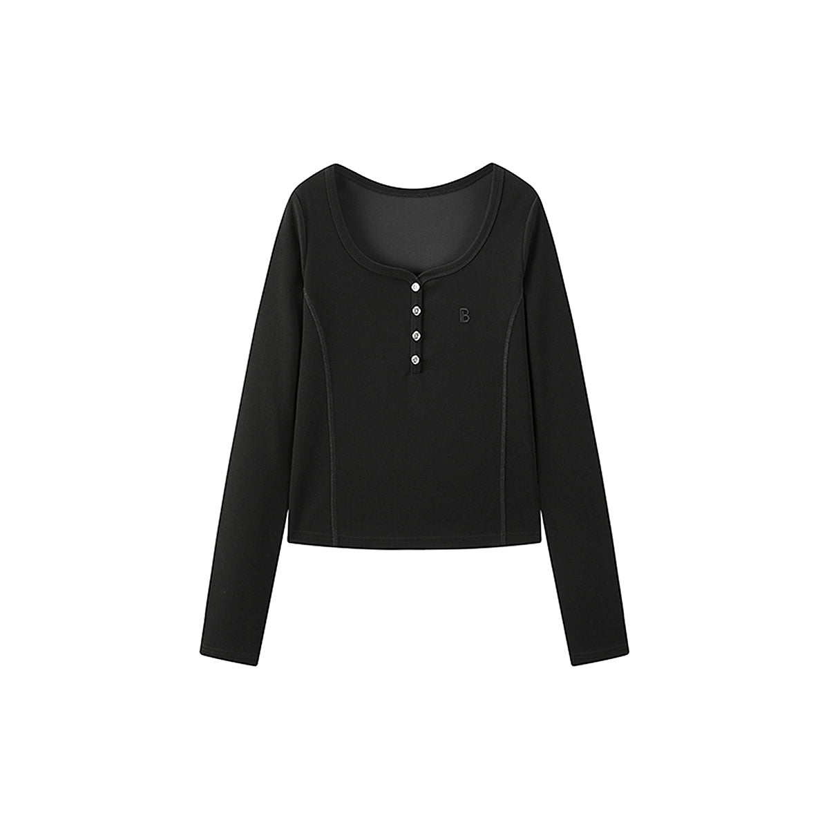 Women's U-Neck Slim Fit Long Sleeve Shirt