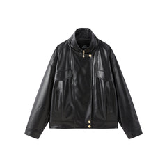 Women's Relaxed PU Moto Jacket