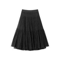 Women's Black Mesh Maxi Skirt