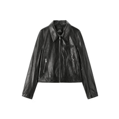 Women's Cropped Oversized Leather Jacket