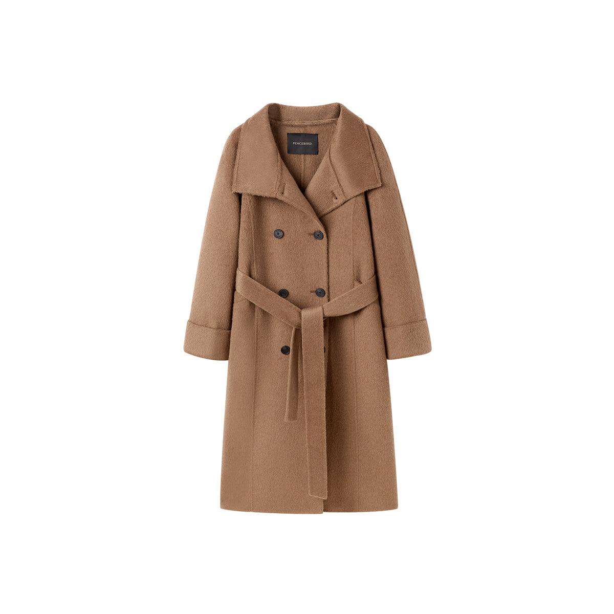 Women's Straight Camel Wool Coat