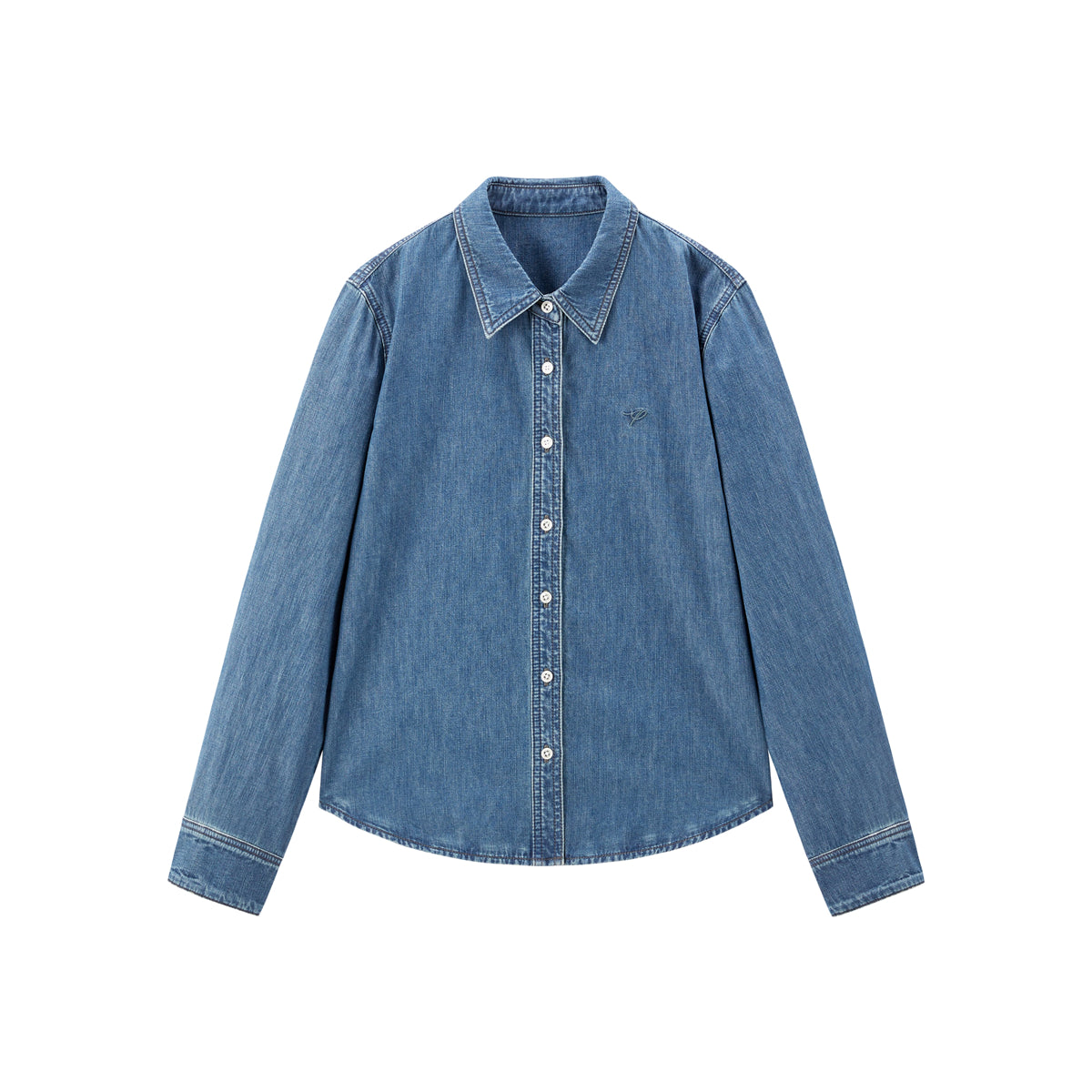 Women's Loose-Fit Washed Denim Shirt