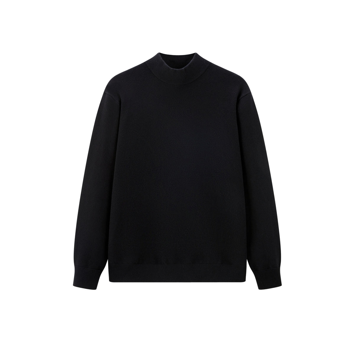 Men's Black Mock Neck Pullover