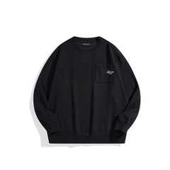 Men's Black Jacquard Pocket Pullover