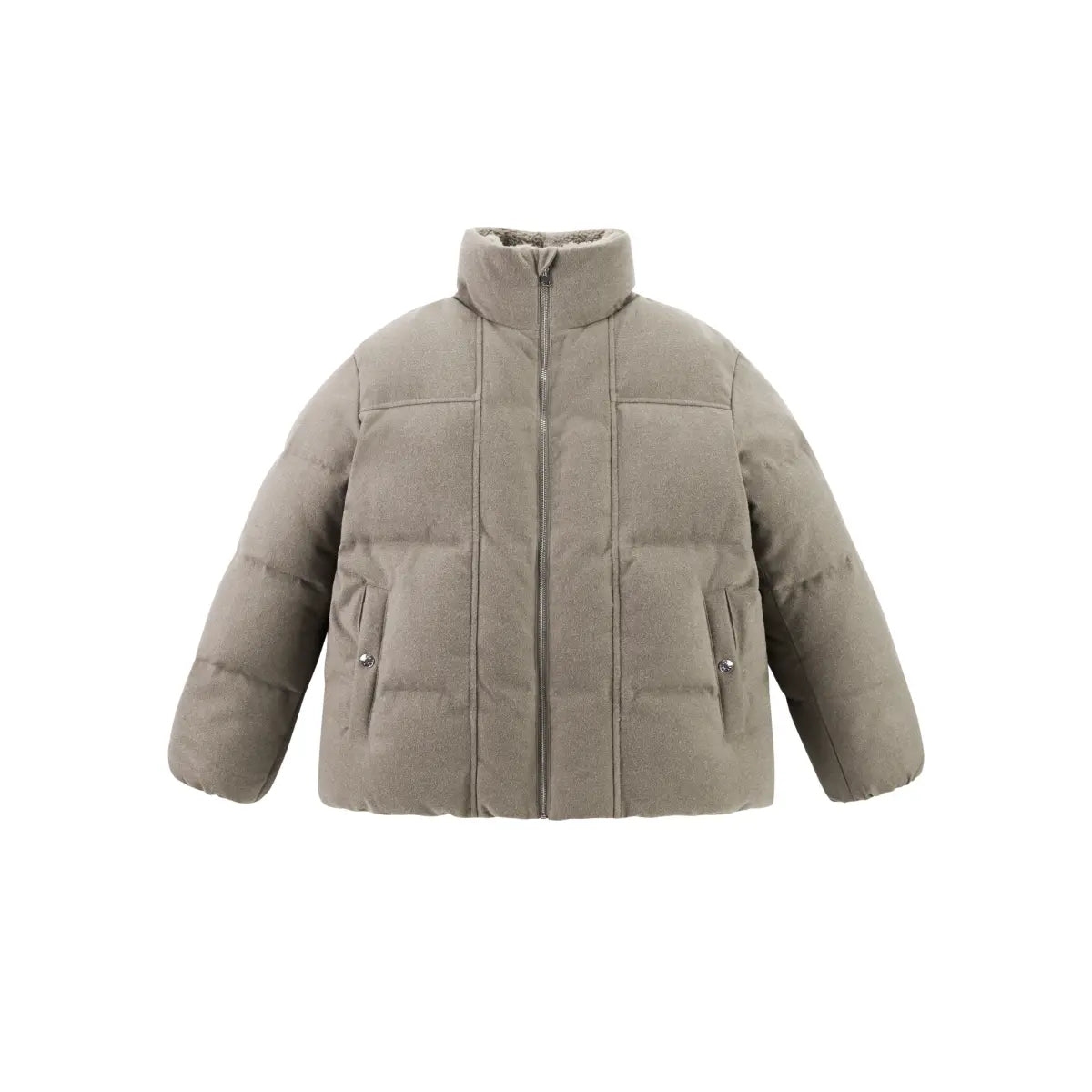 Men's Short Puffer Jacket with Faux Fur Collar