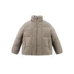 Men's Short Puffer Jacket with Faux Fur Collar