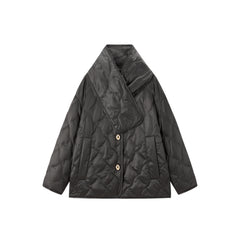 Women's Oversized Down Shirt with Detachable Scarf