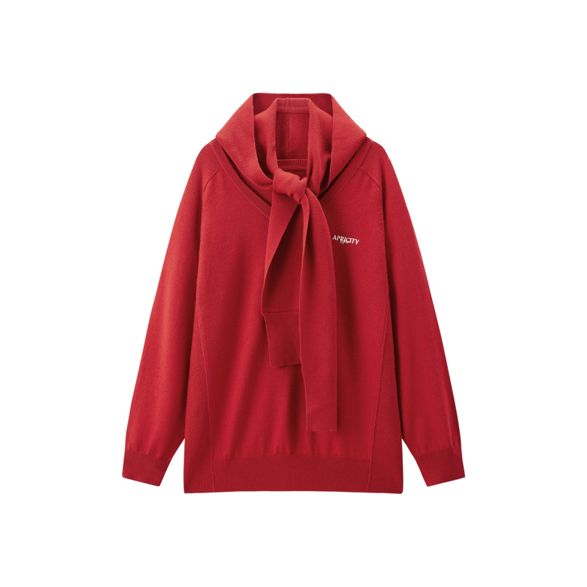 Women's V-Neck Knit Sweater with Detachable Hooded Cape