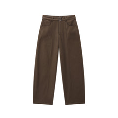 Women's Wide-Leg Curved Pants with Belt