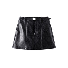 Women's PU A-Line Mini Skirt