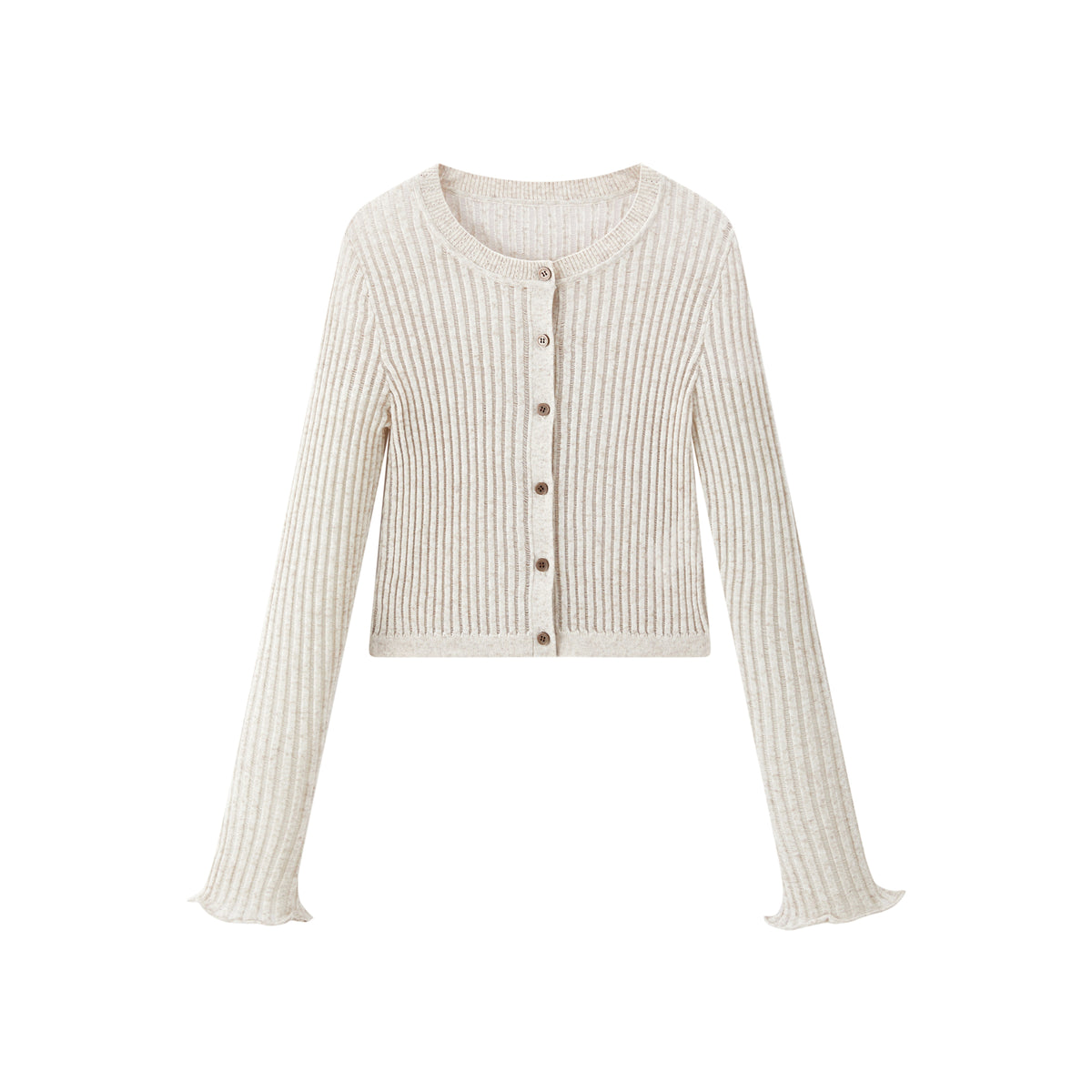 Women's Cropped Linen-Blend Openwork Knit Cardigan
