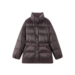 Women's Glossy Belted Thermal Down Jacket