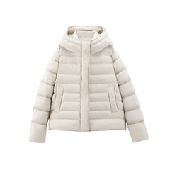 Women's Solid Quilted Oversized Hooded Down Jacket