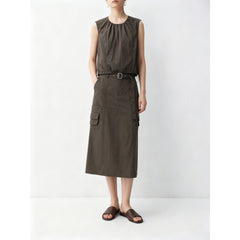 Women's Casual Tank Top and Cargo Skirt Set