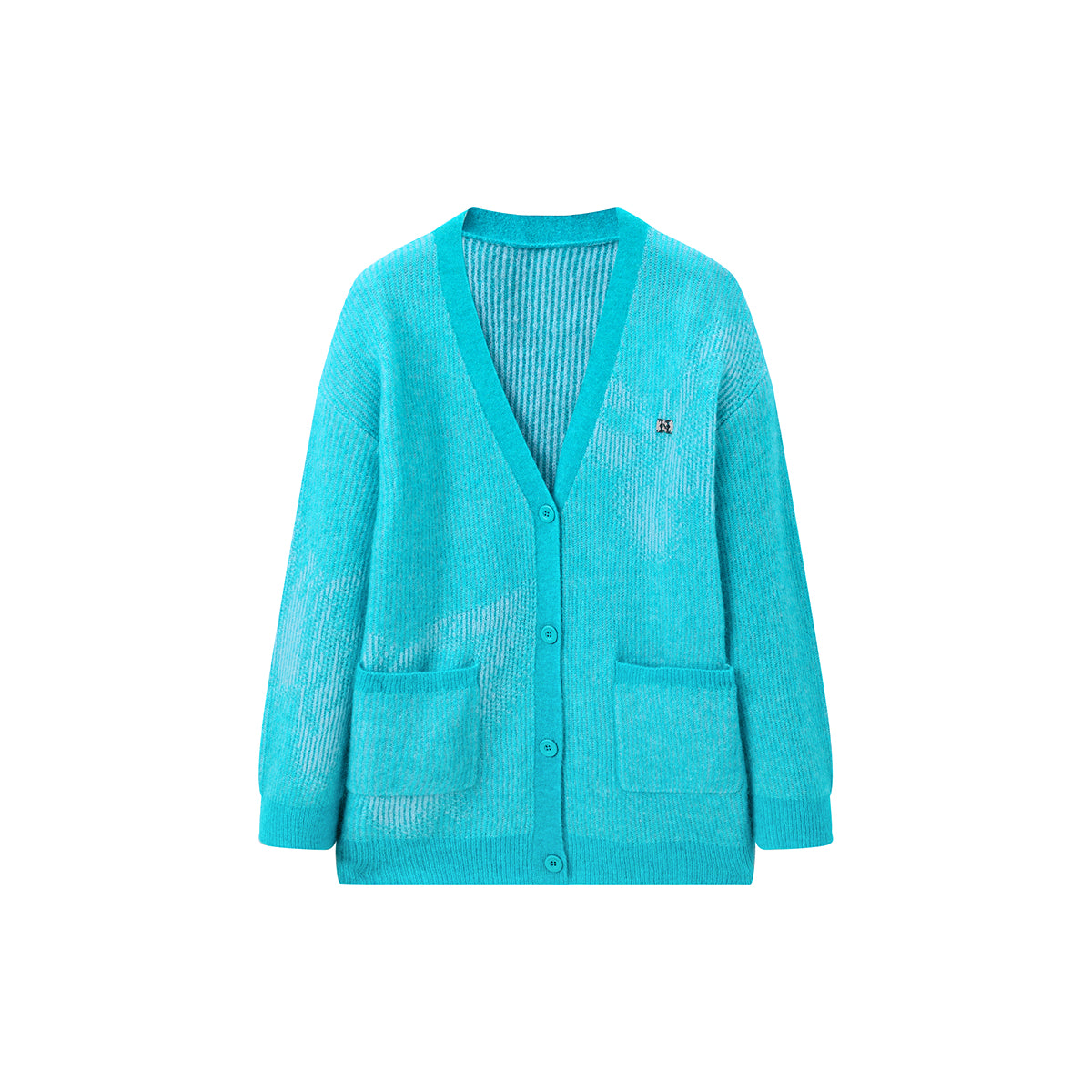 Women's Solid V-Neck Wool-Blend Knit Cardigan