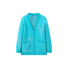 Women's Solid V-Neck Wool-Blend Knit Cardigan