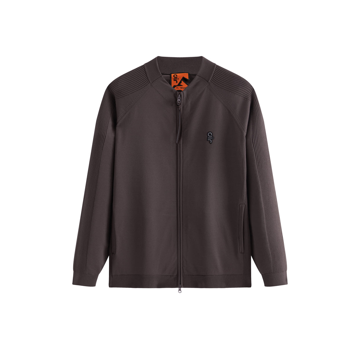 Men's Raglan-Sleeve Jacquard Zip-Up Knit Cardigan