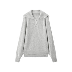 Women's Wide-Lapel Pullover Knit Sweater