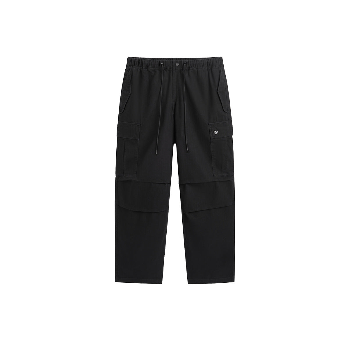 Men's Black Straight Cargo Pants