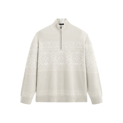 Men's Fair Isle Mock-Neck Knit Sweater