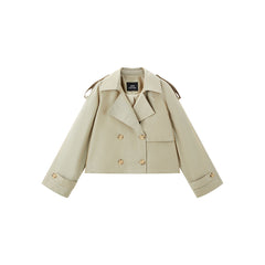 Women's Double-Breasted Cropped Trench Coat