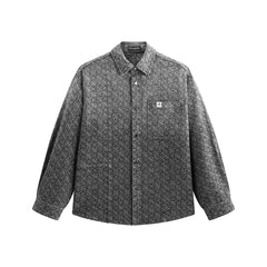 Men's Gradient Jacquard Long-Sleeve Shirt