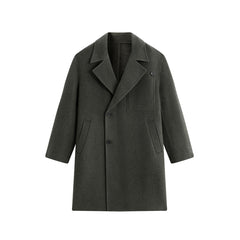 Men's Olive Double-Face Wool Coat