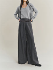 Women's Wide-Leg Suit Trousers with Belt