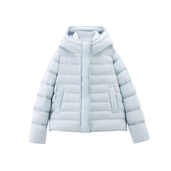 Women's Solid Quilted Oversized Hooded Down Jacket