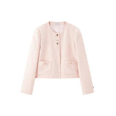 Women's Boxy Tweed-Inspired Jacket