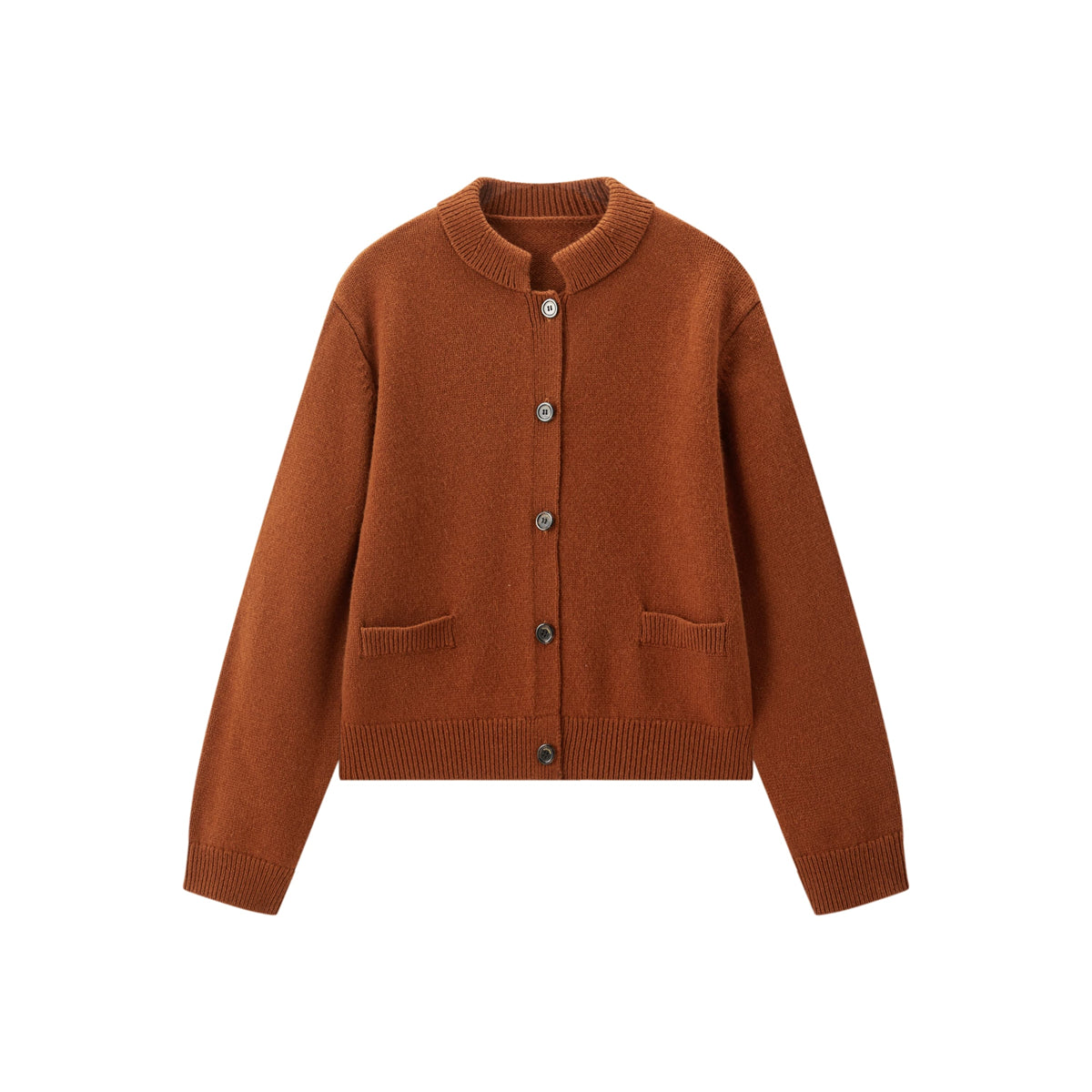 Women's Pure Wool Solid Knit Cardigan