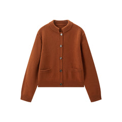 Women's Pure Wool Solid Knit Cardigan