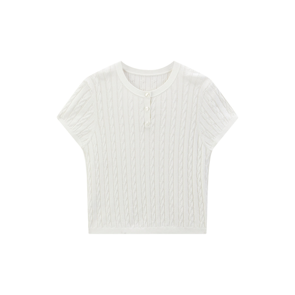 Women's Solid Twisted Knit Top