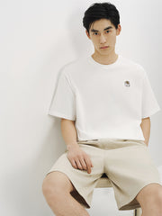 Men's Cotton T-Shirt with Small Embroidery