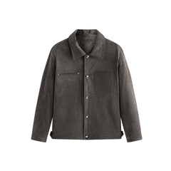 Men's Quilted Faux Suede Jacket