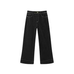 Women's Wide-Leg Jeans with Contrast Topstitching
