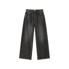 Women's High-Waist Brushed Wide-Leg Jeans