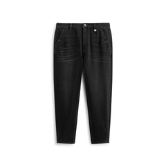 Men's Washed Distressed Tapered Jeans