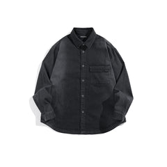 Men's Embroidered Washed Denim Shirt