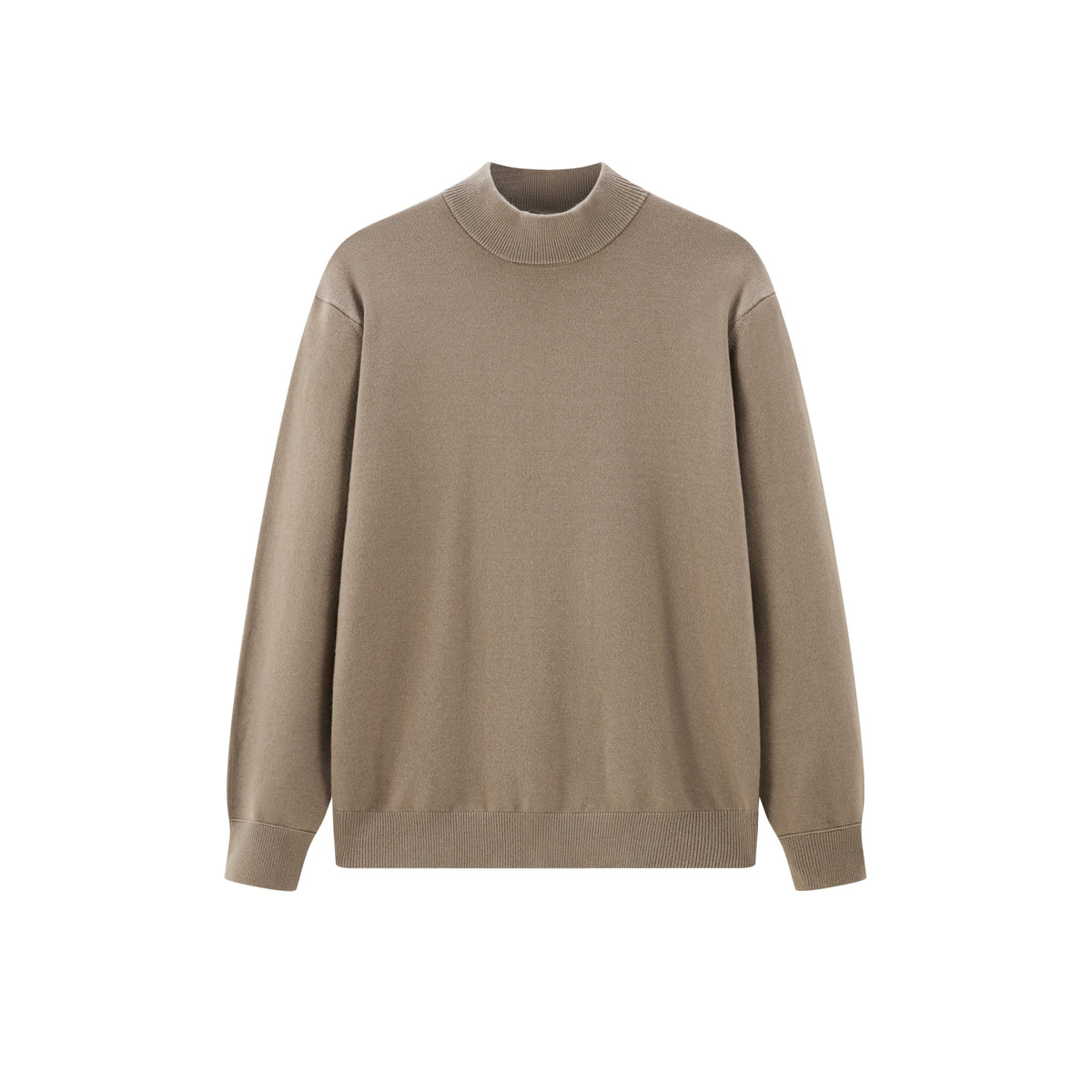 Men's Brown Mock Neck Pullover