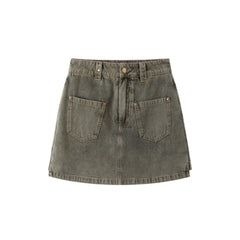 Women's High-Waisted A-Line Wide-Leg Denim Shorts