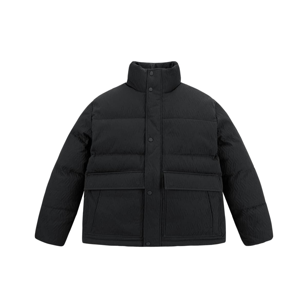 Men's Textured Jacquard Stand-Collar Down Jacket