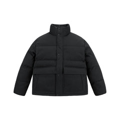 Men's Textured Jacquard Stand-Collar Down Jacket