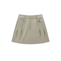 Women's High-Waisted Pleated A-Line Short Skirt