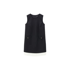 Women's Contrast Panel Cropped Dress