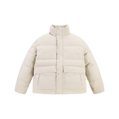 Men's Textured Jacquard Stand-Collar Down Jacket